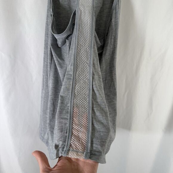 Athleta Tank Top Women's Small Heathered Grey Breathable Mesh Sleeveless - Picture 9 of 10
